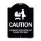 Signmission Caution Automatic Door Opens Out Please Step Back Heavy-Gauge Alum Sign, 24" x 18", BW-1824-24287 A-DES-BW-1824-24287 - alternate 1